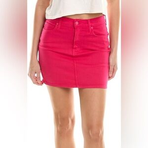 MOTHER Denim - Pink Denim High-waist Smokin Double Micro Mini Skirt. NWT.